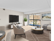 Living room at 159 Main St #56B in Stoneham, MA