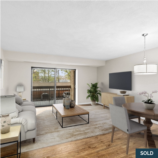 Living room at 41 Centre #208 in Brookline, MA
