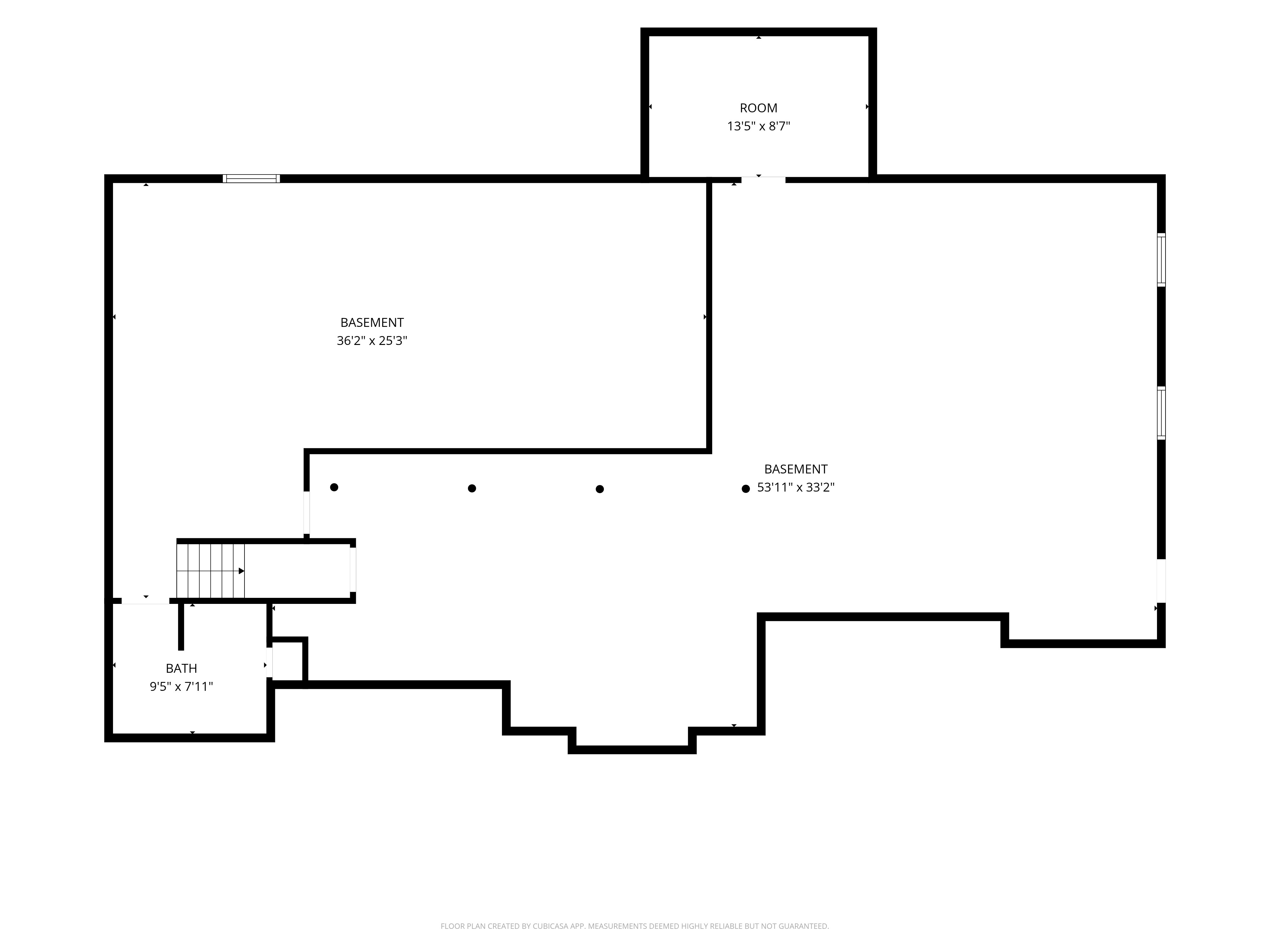 Basement floor plan of 20 Samuel Curtis Way with room dimensions
