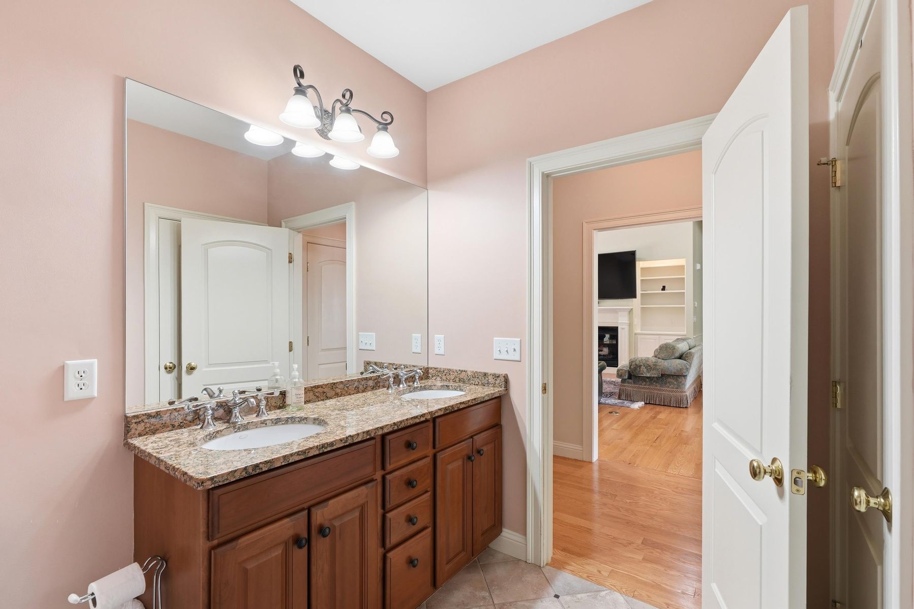 Second full bath with double vanity