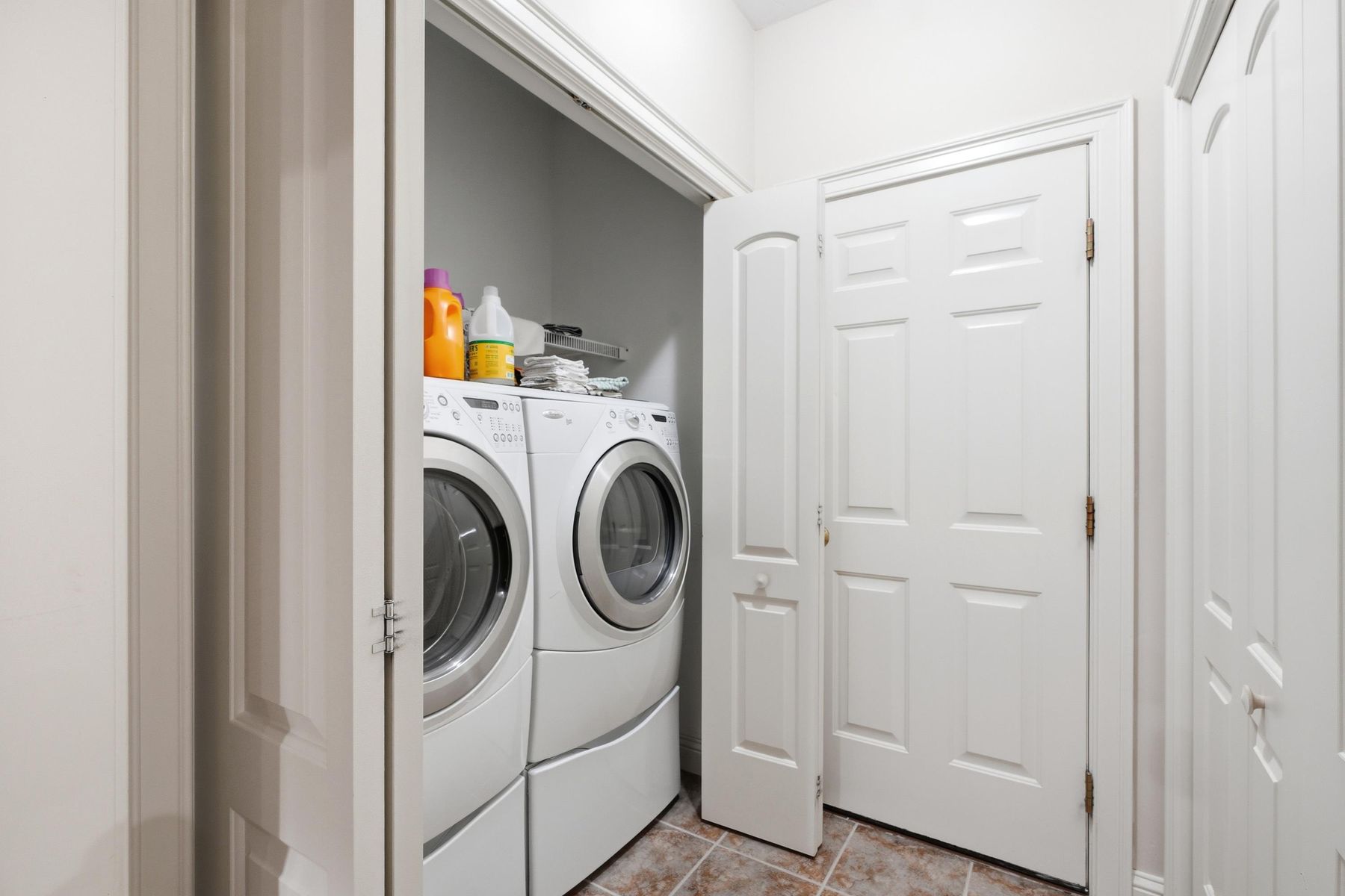 First-floor laundry with washer and dryer