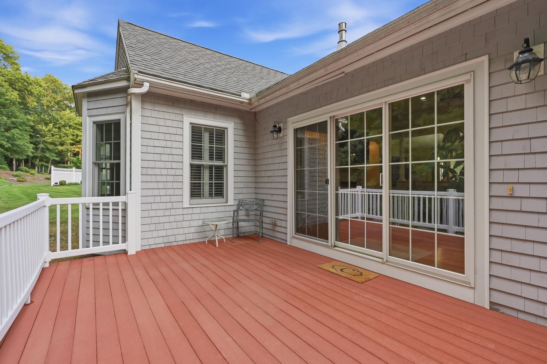 Rear deck with slider access to the living area