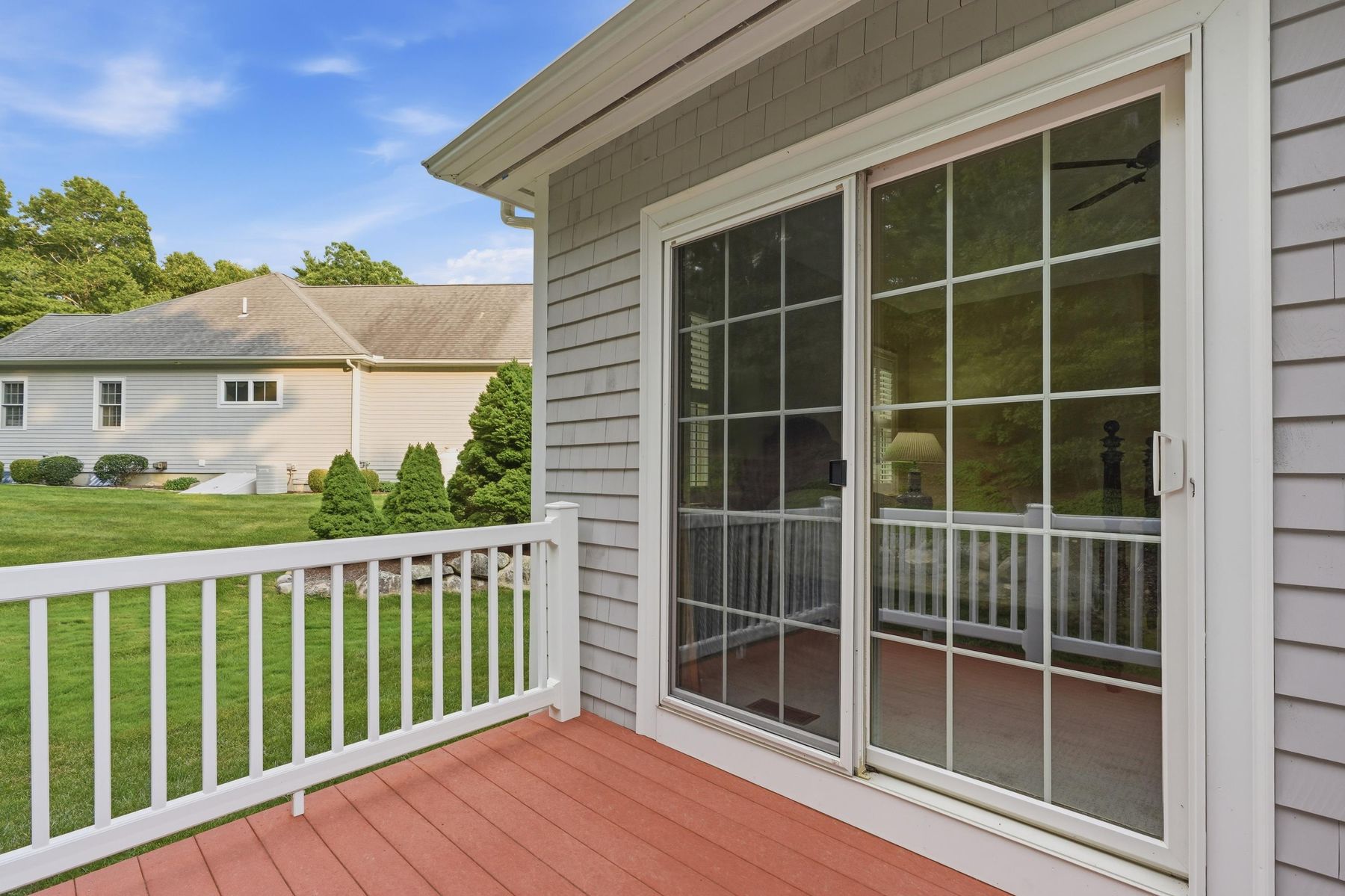 Sliding doors from the deck into the home