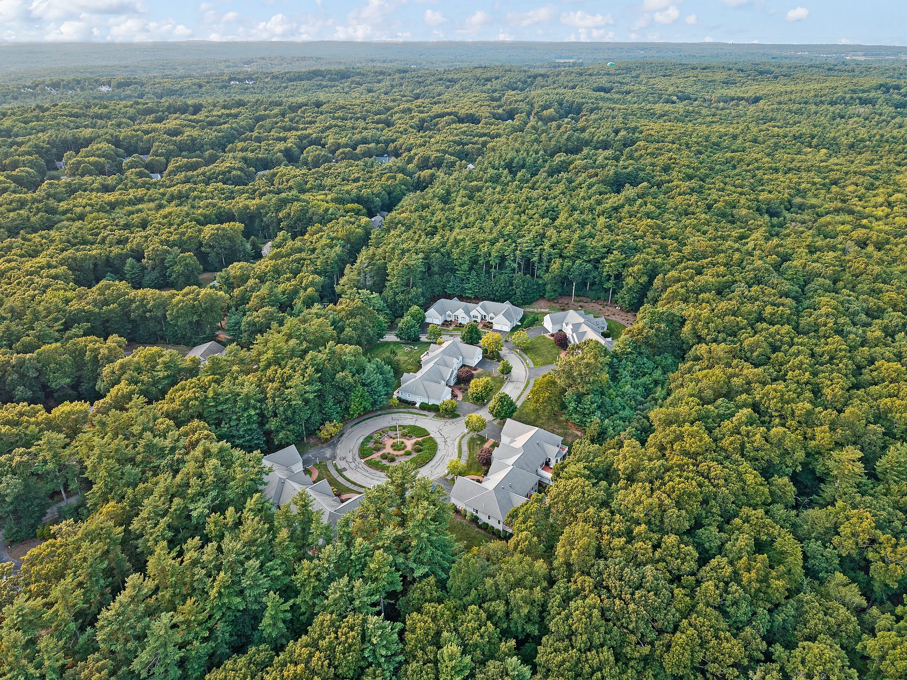 Drone view of the Overlook Farm neighborhood layout